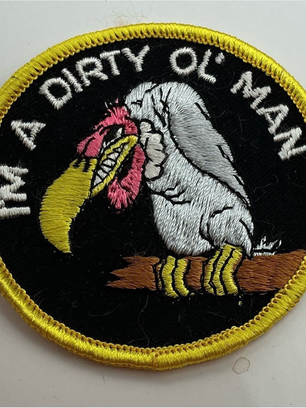 MEN’S ORIGINAL 1960-1970’S NOS NOSTALGIC IM A DIRTY OL MAN VULCHER SEW ON PATCH